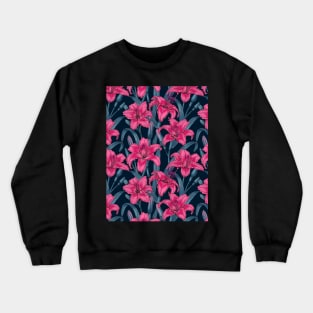 Pink lily flowers Crewneck Sweatshirt